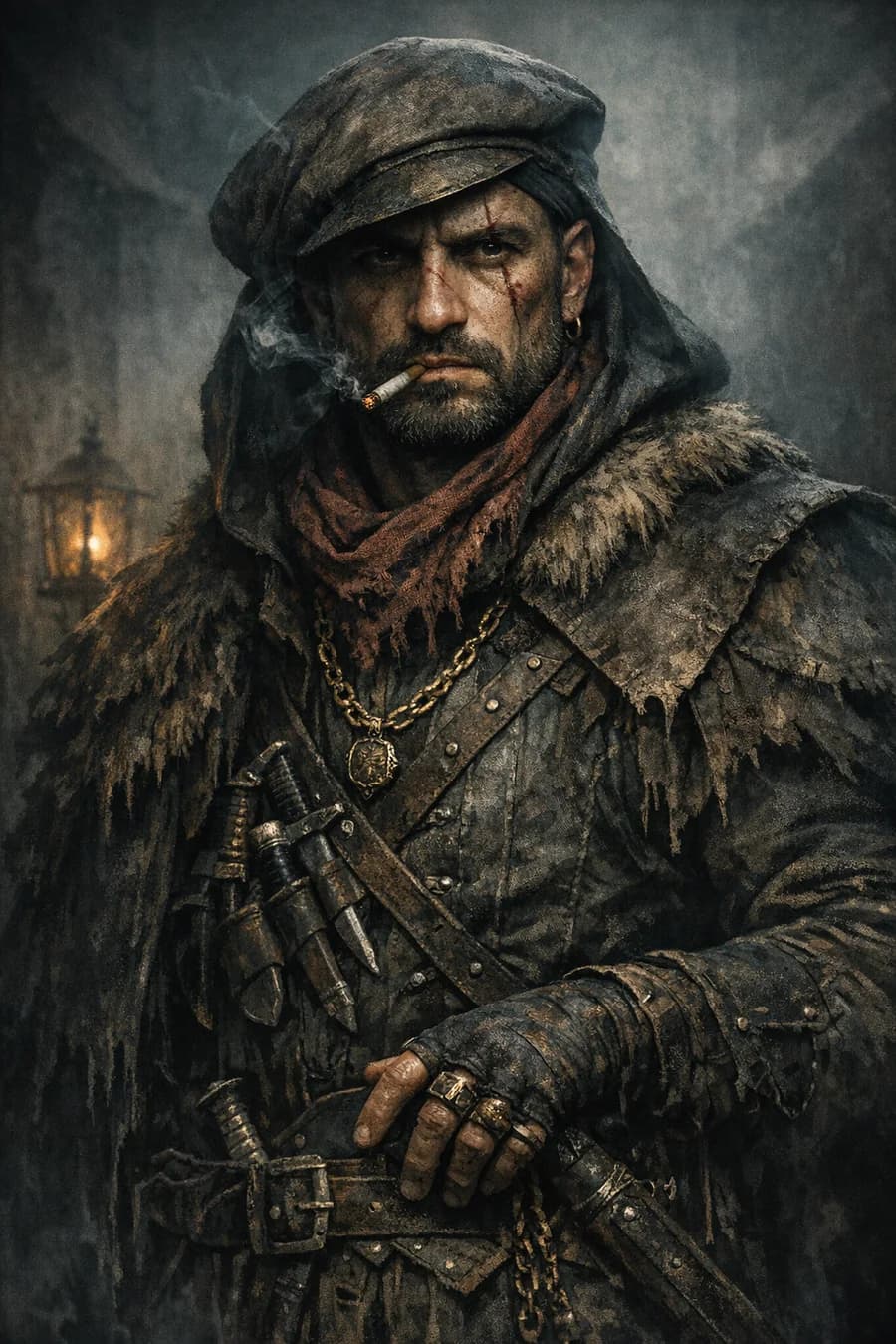 Wayworn hunter portrait